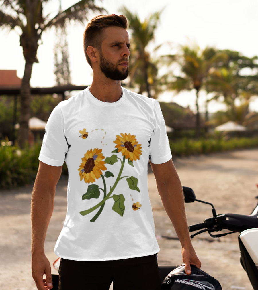 Sunflower Good Times With Sunflowers Bees And Scar Suowers T-Shirt