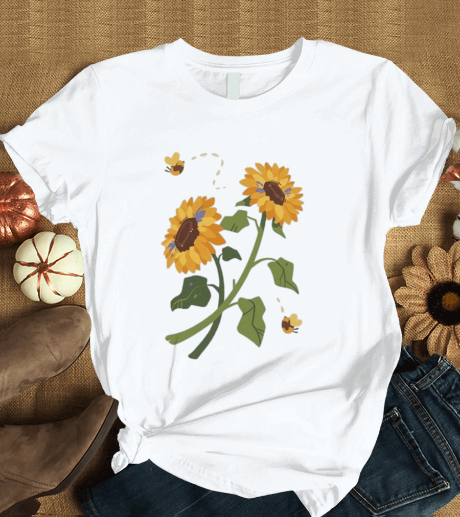 Sunflower Good Times With Sunflowers Bees And Scar Suowers T-Shirt