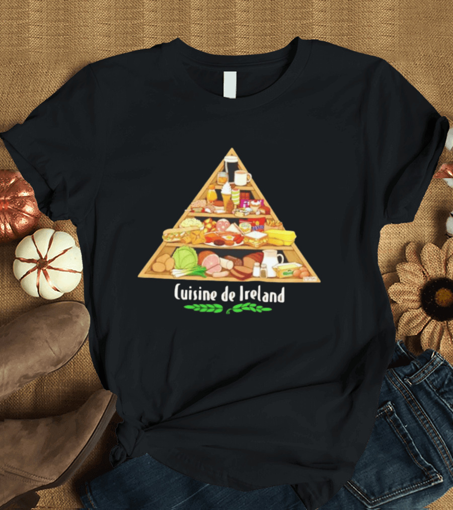 Cuisine De Ireland Humorous Cartoon Food Pyramid T-Shirt