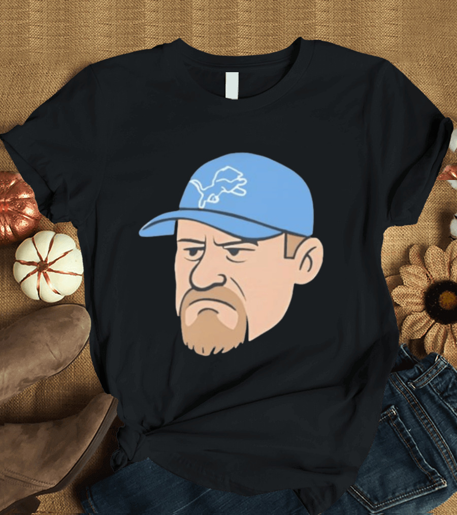 Detroit Lions Grumpy Man With Hat Football Team Fan T-Shirt