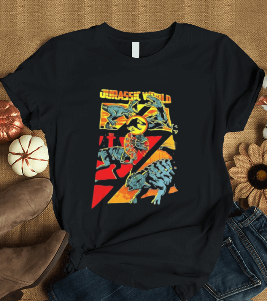 Velociraptor Dilophosaurus Ankylosaurus Jurassic World Dinosaurs T-Shirt