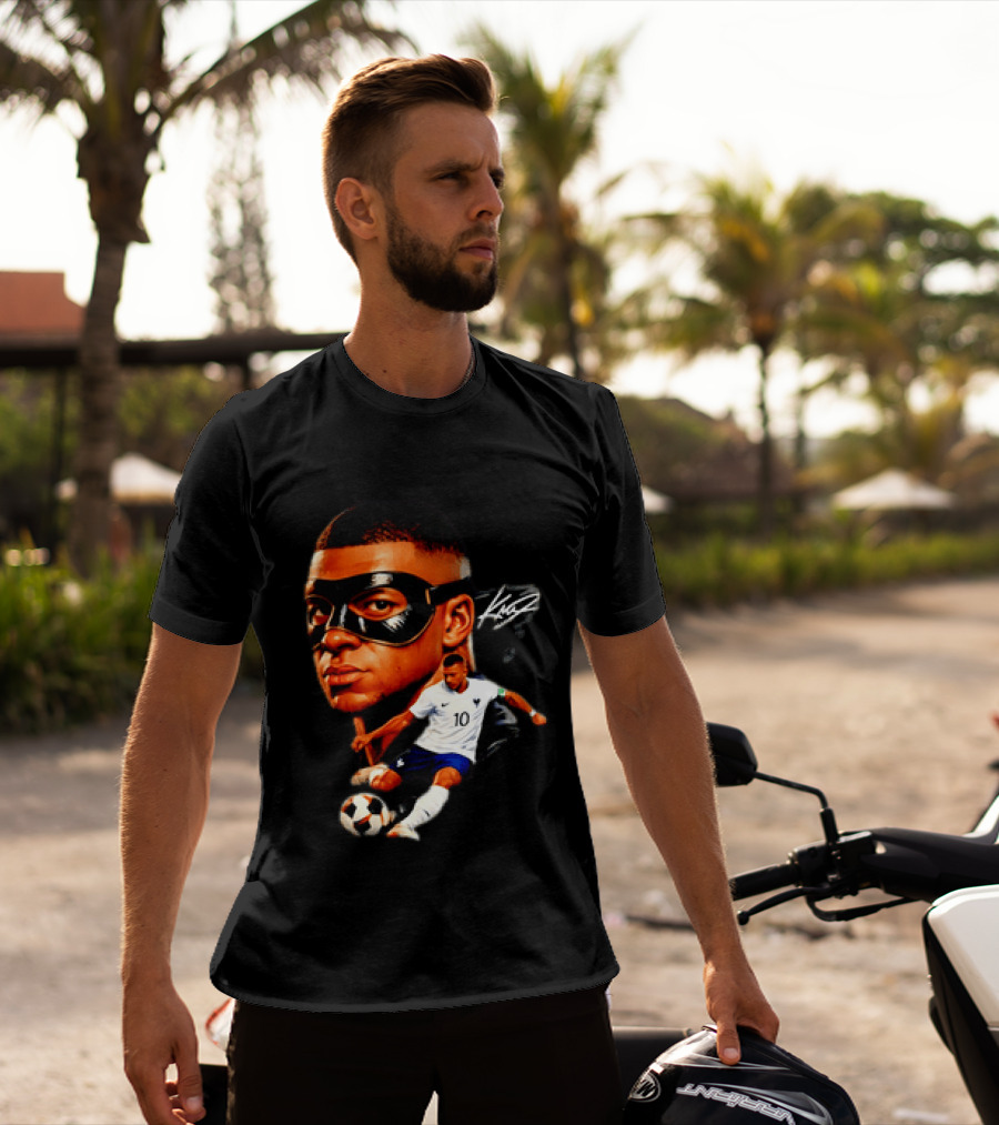France Kylian Mbappe 10 Soccer Star Masked Player T-Shirt