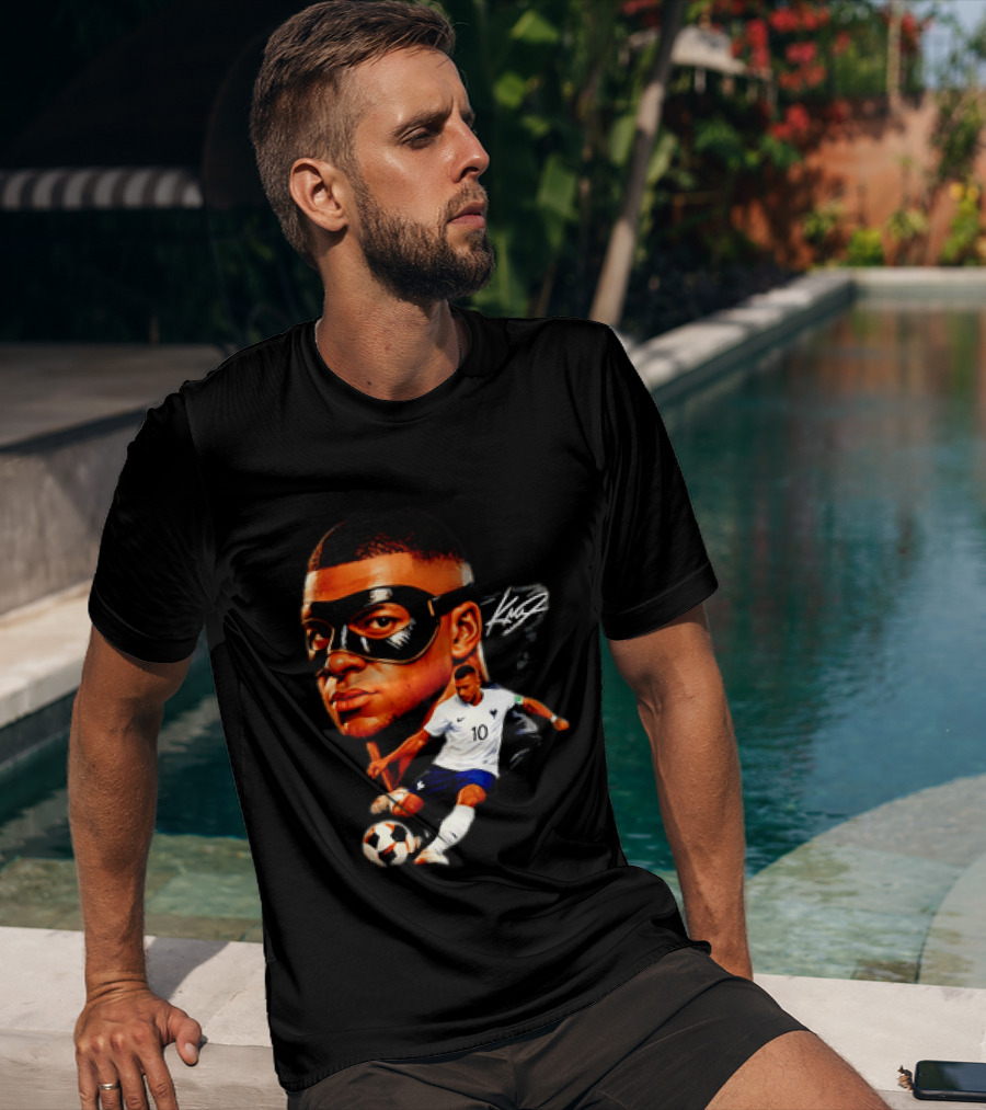 France Kylian Mbappe 10 Soccer Star Masked Player T-Shirt