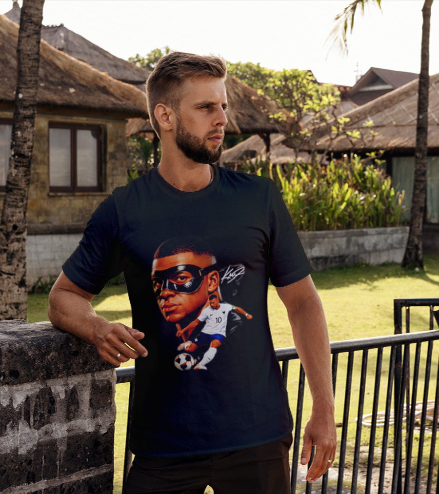 France Kylian Mbappe 10 Soccer Star Masked Player T-Shirt