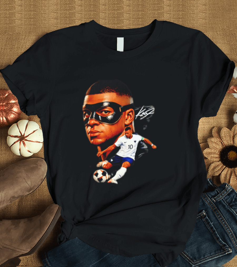 France Kylian Mbappe 10 Soccer Star Masked Player T-Shirt