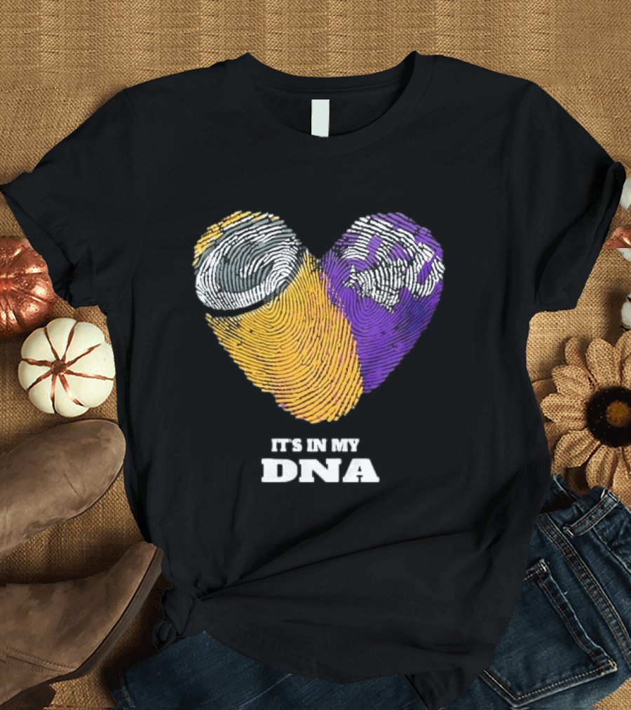 Green Bay Packers TCU Horned Frogs It's In My DNA Heart Fingerprints Fan Love T-Shirt