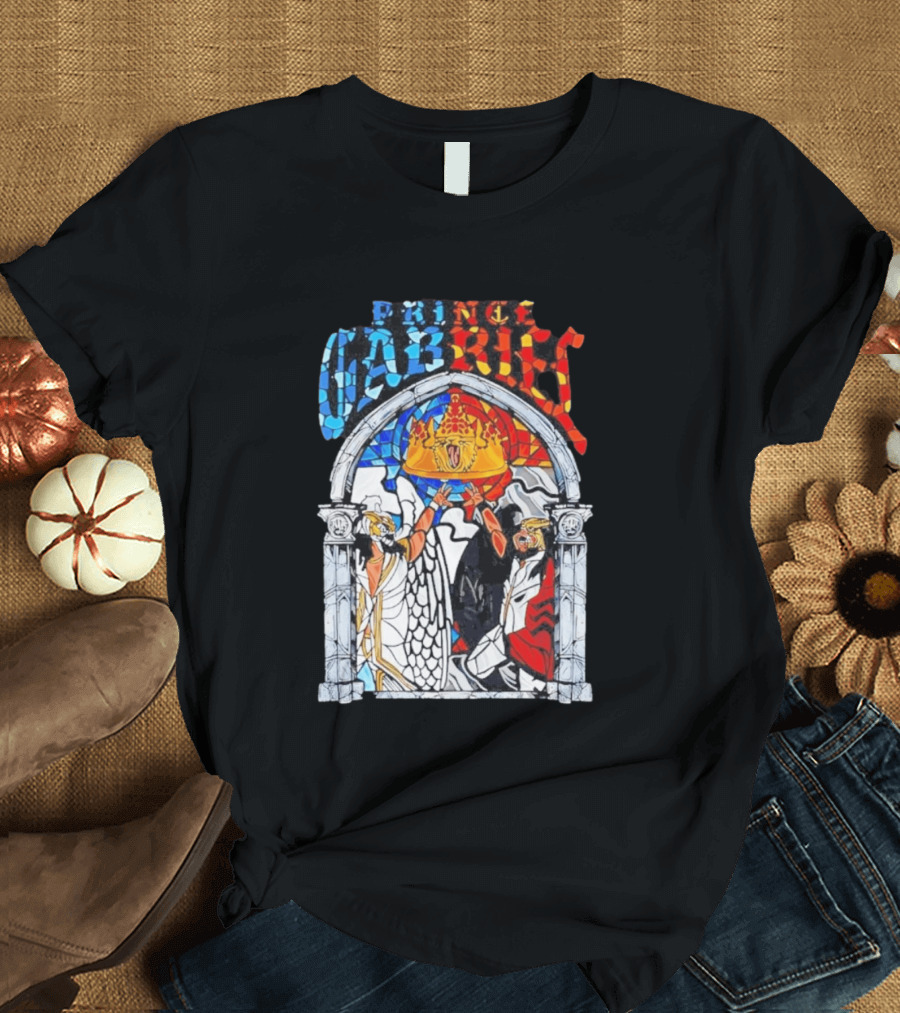 Prince Gabriel Stained Glass Window Kings Crown Angels T-Shirt