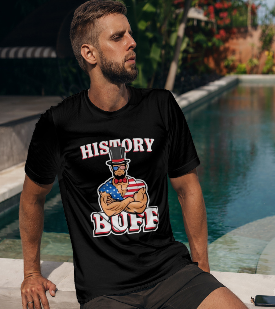 History Buff Abraham Lincoln Gym Bro American Flag Muscle T-Shirt