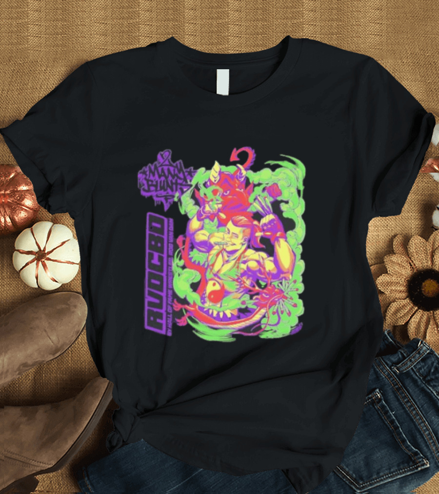Rob Van Dam 2 Many Blunts RVD CBD Hall Of Fame Wrestler Psychedelic Smoke Dragons T-Shirt