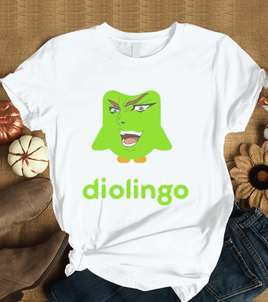 Diolingo Duolingo Owl Dio Brando Meme JoJo's Bizarre Adventure T-Shirt