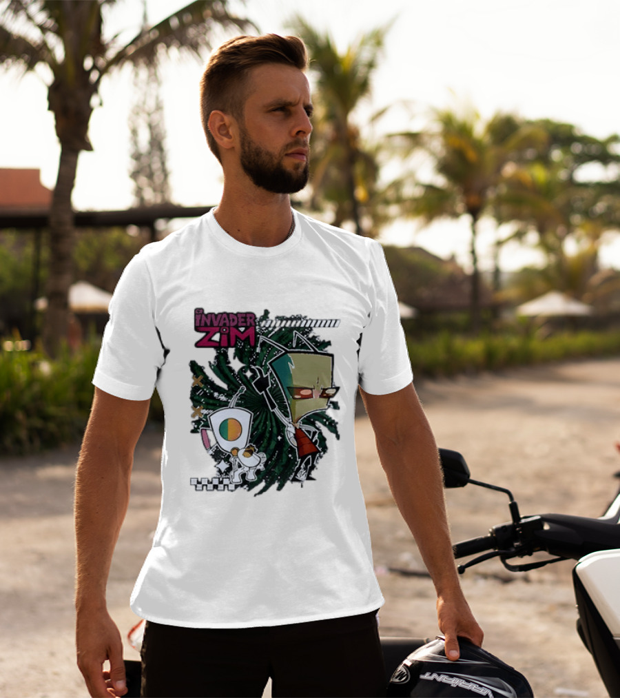 Invader Zim Gir With Zim Eating Taco Spiral T-Shirt