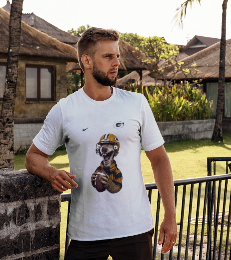 Sid The Sloth Green Bay Packers Football Helmet Fan Gear T-Shirt