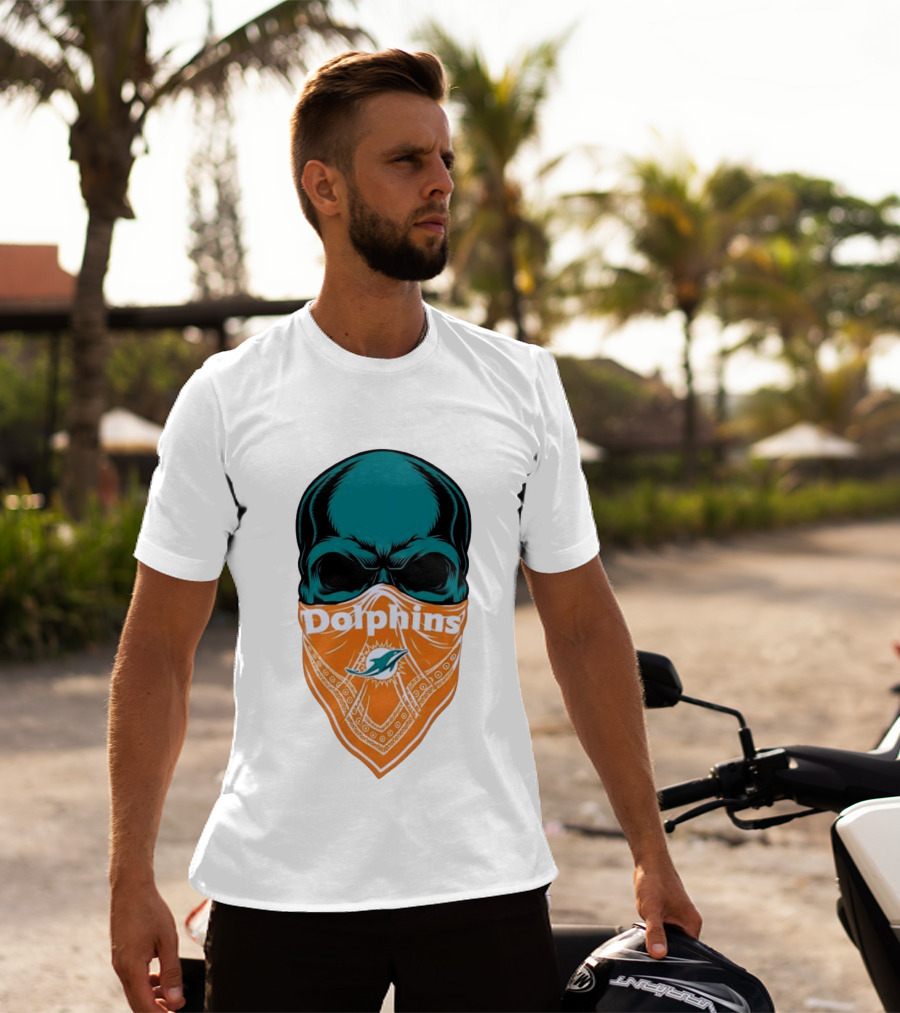 Miami Dolphins Skull Bandana With Team T-Shirt