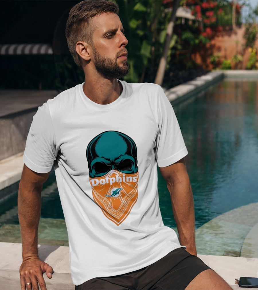 Miami Dolphins Skull Bandana With Team T-Shirt