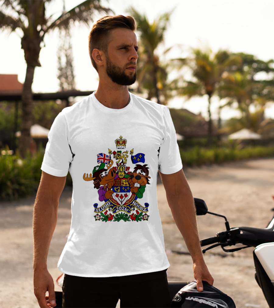 Slushy Noobz Canadian Crest Moose And Beaver 2026 T-Shirt