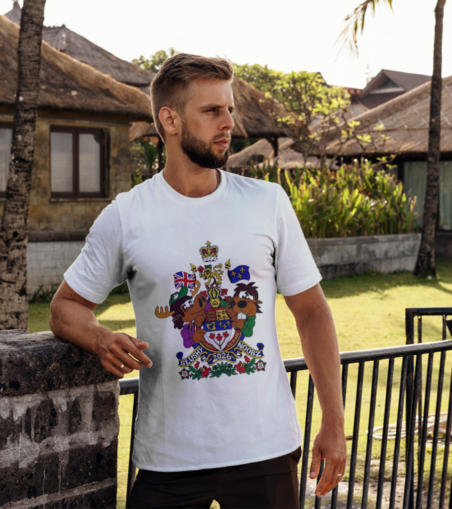 Slushy Noobz Canadian Crest Moose And Beaver 2026 T-Shirt