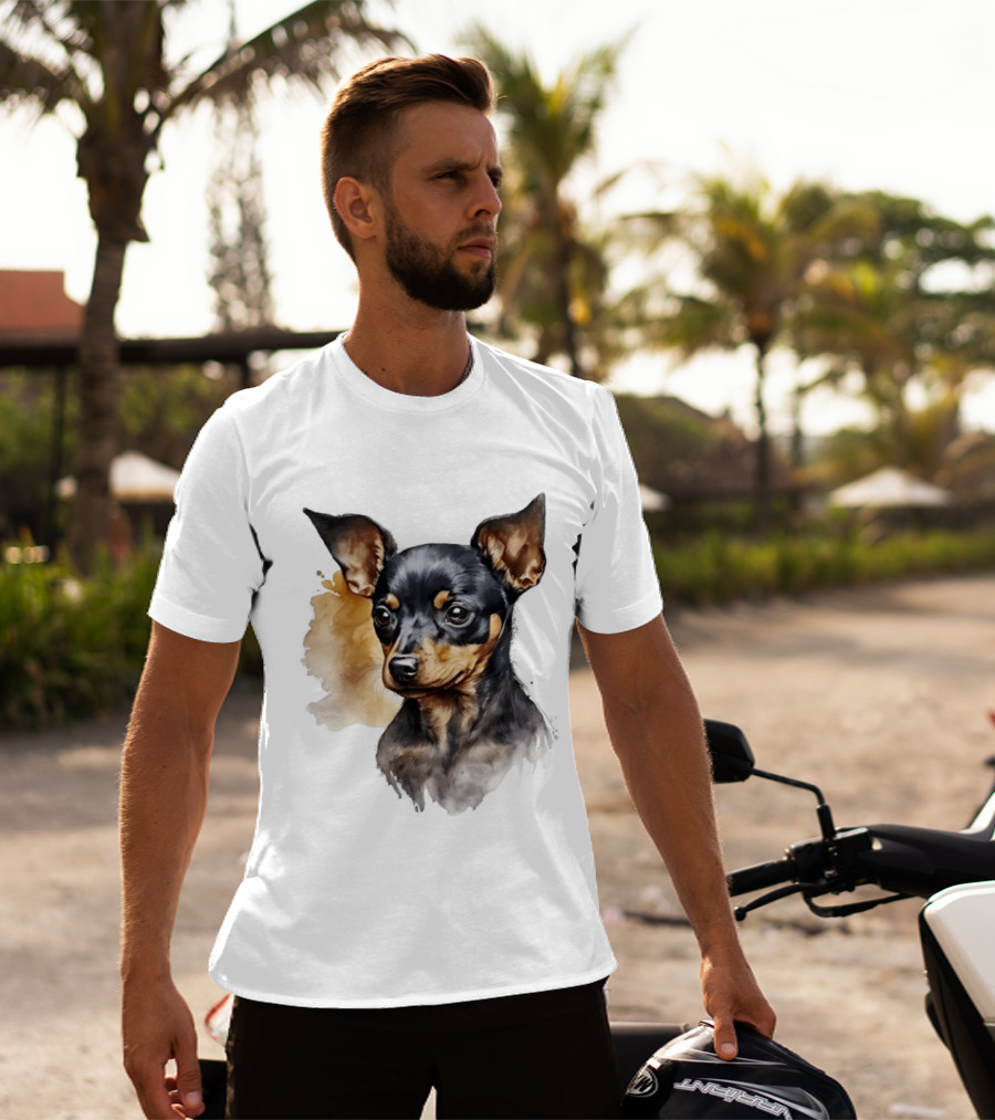 Miniature Pinscher Dog Watercolor T-Shirt