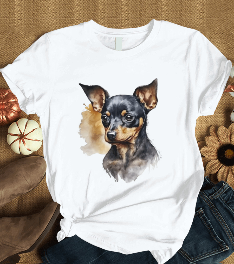 Miniature Pinscher Dog Watercolor T-Shirt