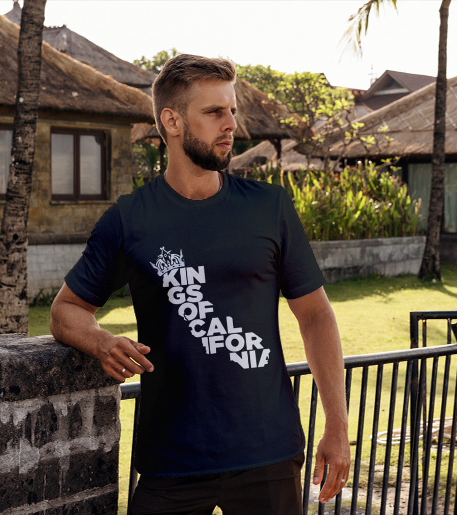 Kings Of California Crown Text Map T-Shirt