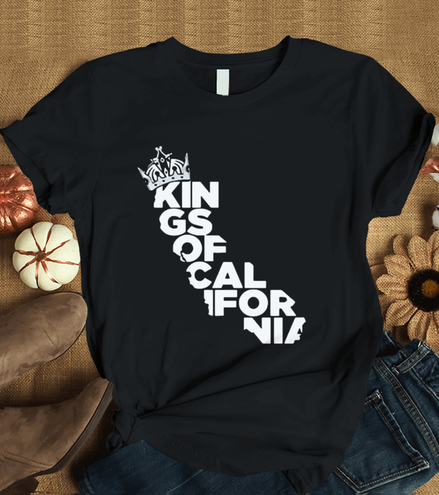 Kings Of California Crown Text Map T-Shirt