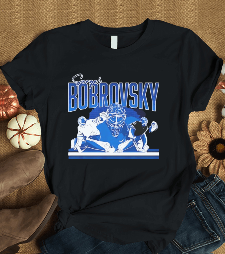 Sergei Bobrovsky Florida Panthers NHL Blue White Number 72 T-Shirt