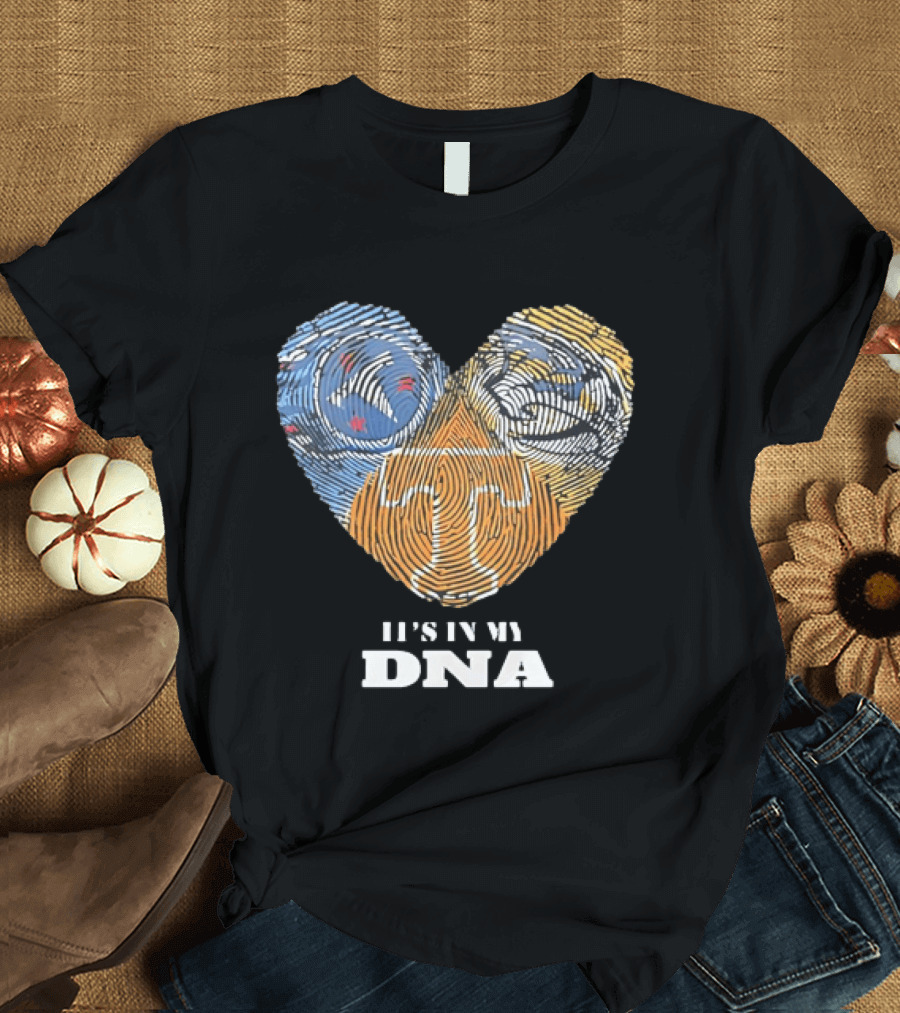Tennessee Volunteers Heart It's In My DNA Fingerprint T-Shirt