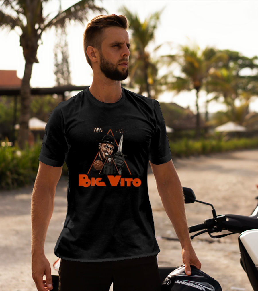 The Don Big Vito Mafia Triangle Graphic With Gangster And Knife T-Shirt
