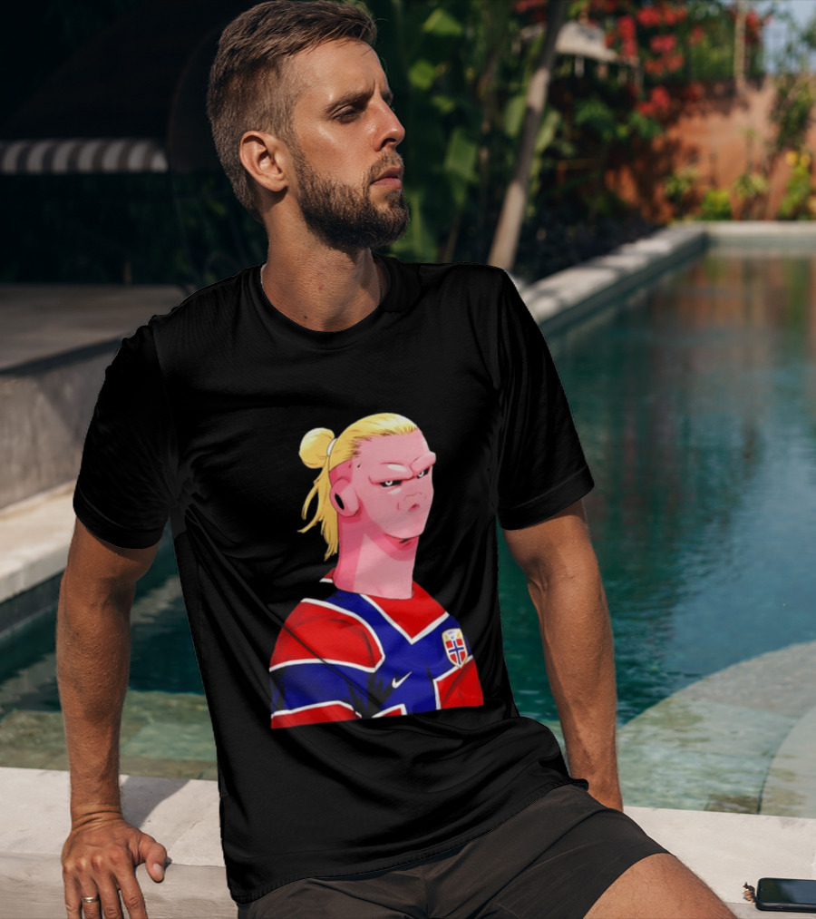 Erling Haaland Cartoon Norway National Football Team Norge T-Shirt