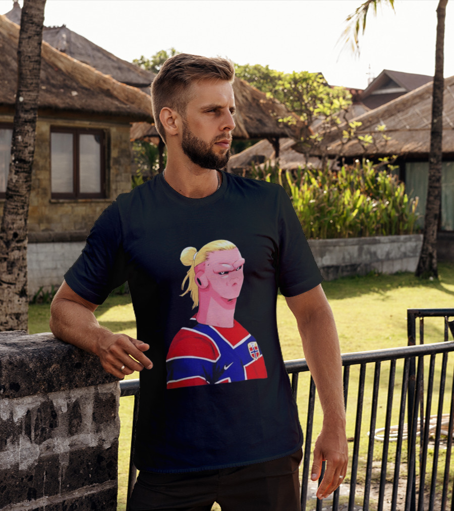 Erling Haaland Cartoon Norway National Football Team Norge T-Shirt