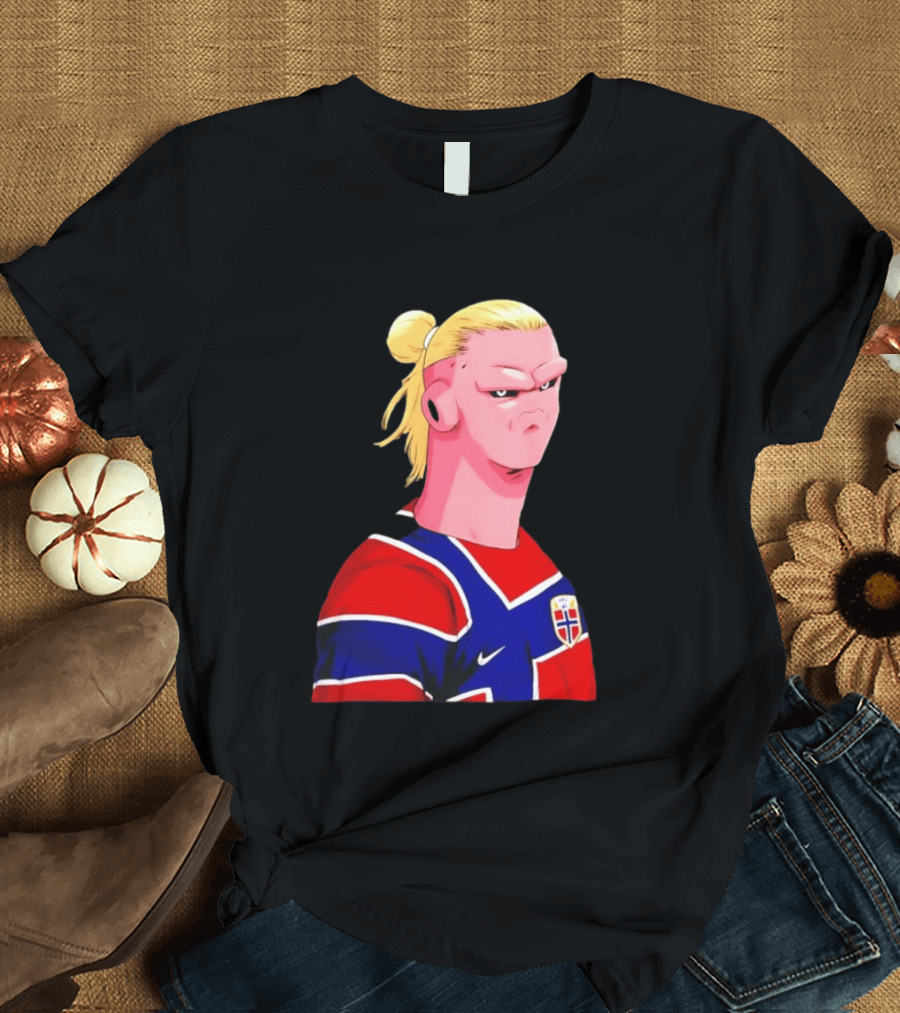 Erling Haaland Cartoon Norway National Football Team Norge T-Shirt