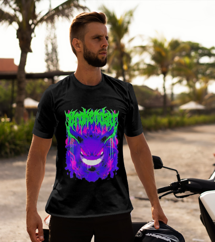 Brokenday Gengar Shadow Ball Bootleg Purple Neon T-Shirt