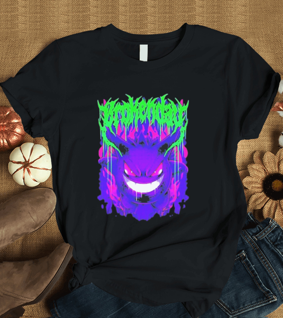 Brokenday Gengar Shadow Ball Bootleg Purple Neon T-Shirt