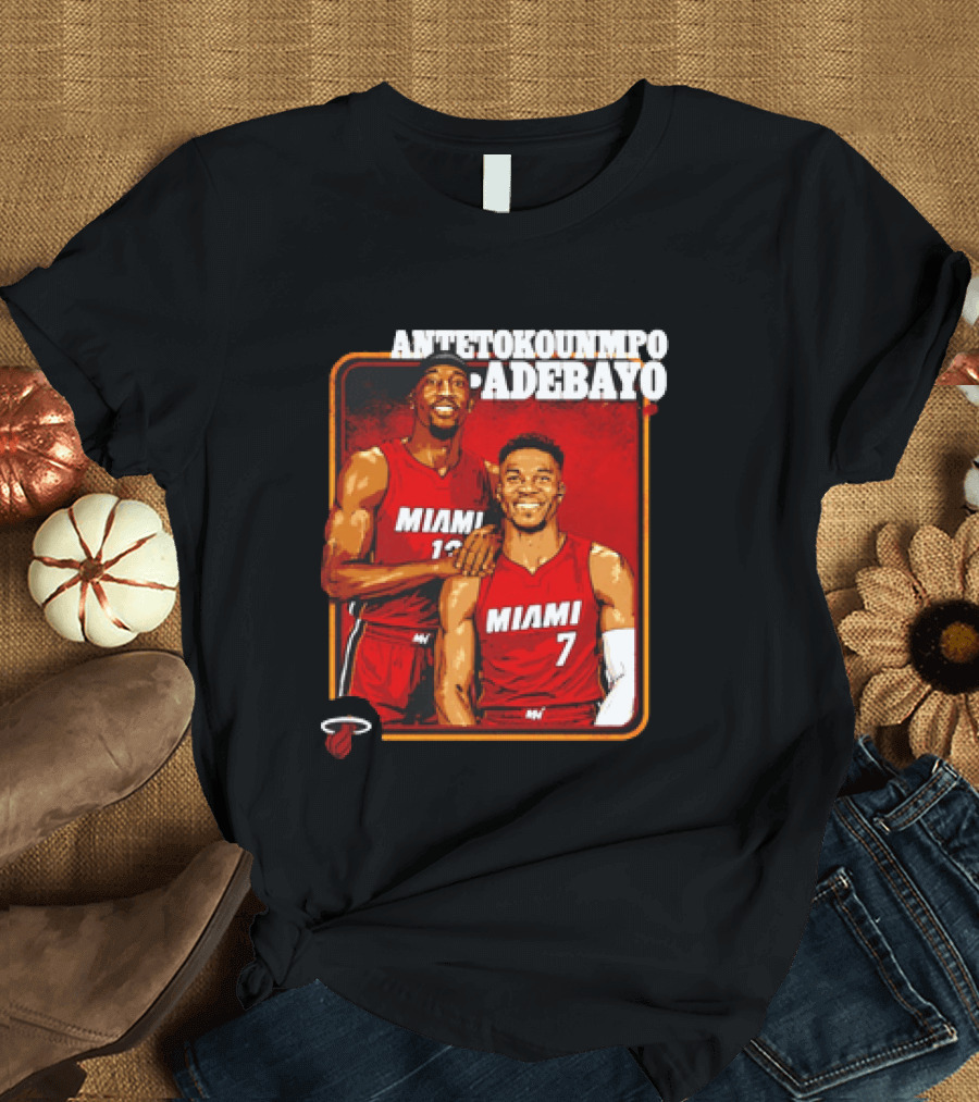 Antetokounmpo Adebayo Miami Heat Basketball T-Shirt