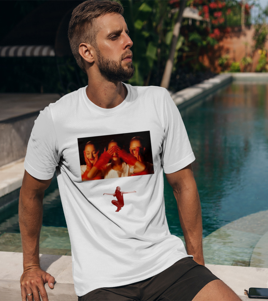 Ariana Grande Eternal Sunshine Red Gloves Three Faces Pose Music Album T-Shirt