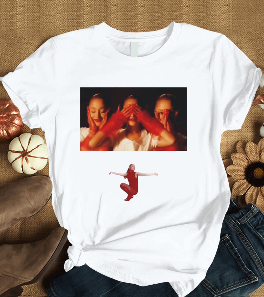 Ariana Grande Eternal Sunshine Red Gloves Three Faces Pose Music Album T-Shirt