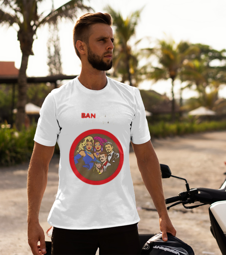 Ban Hate Not Drag Retro LGBTQ+ Inclusive Message T-Shirt