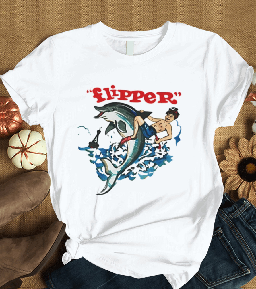 Flipper TV Show Dolphin And Boy Adventure T-Shirt
