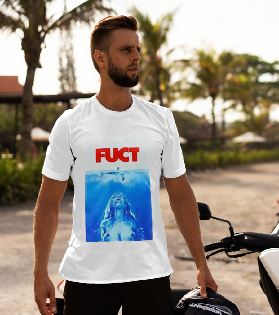 FUCT Jaws Ocean Shark Woman Swimming T-Shirt