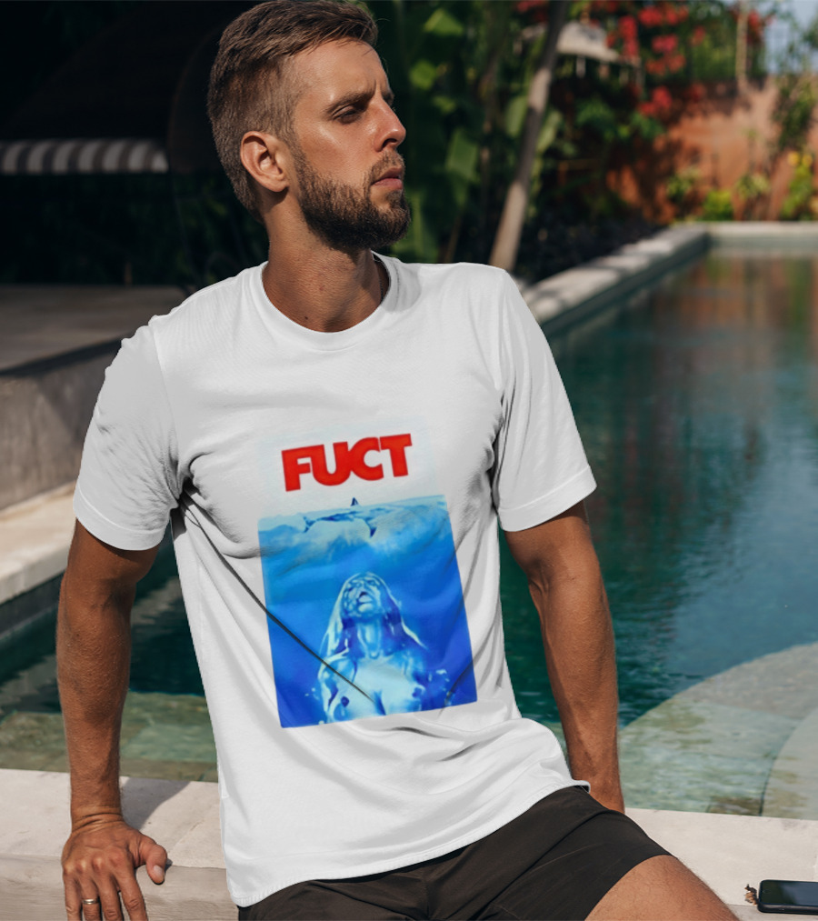 FUCT Jaws Ocean Shark Woman Swimming T-Shirt
