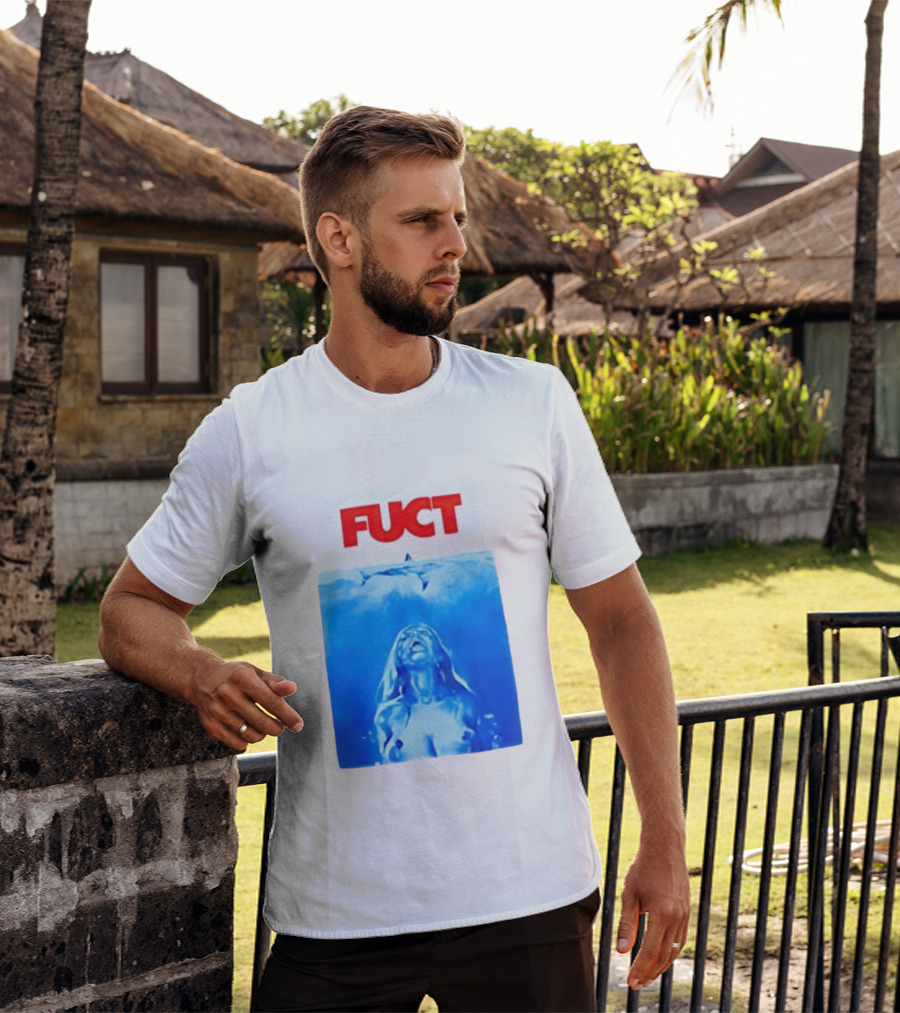 FUCT Jaws Ocean Shark Woman Swimming T-Shirt