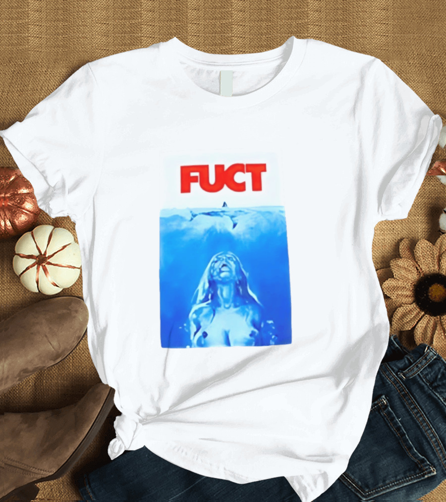 FUCT Jaws Ocean Shark Woman Swimming T-Shirt