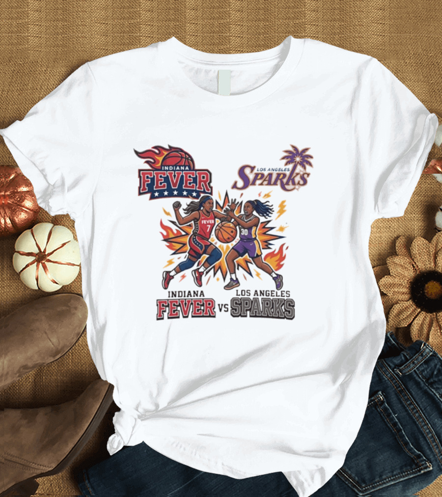 Indiana Fever Vs Los Angeles Sparks Basketball Players T-Shirt