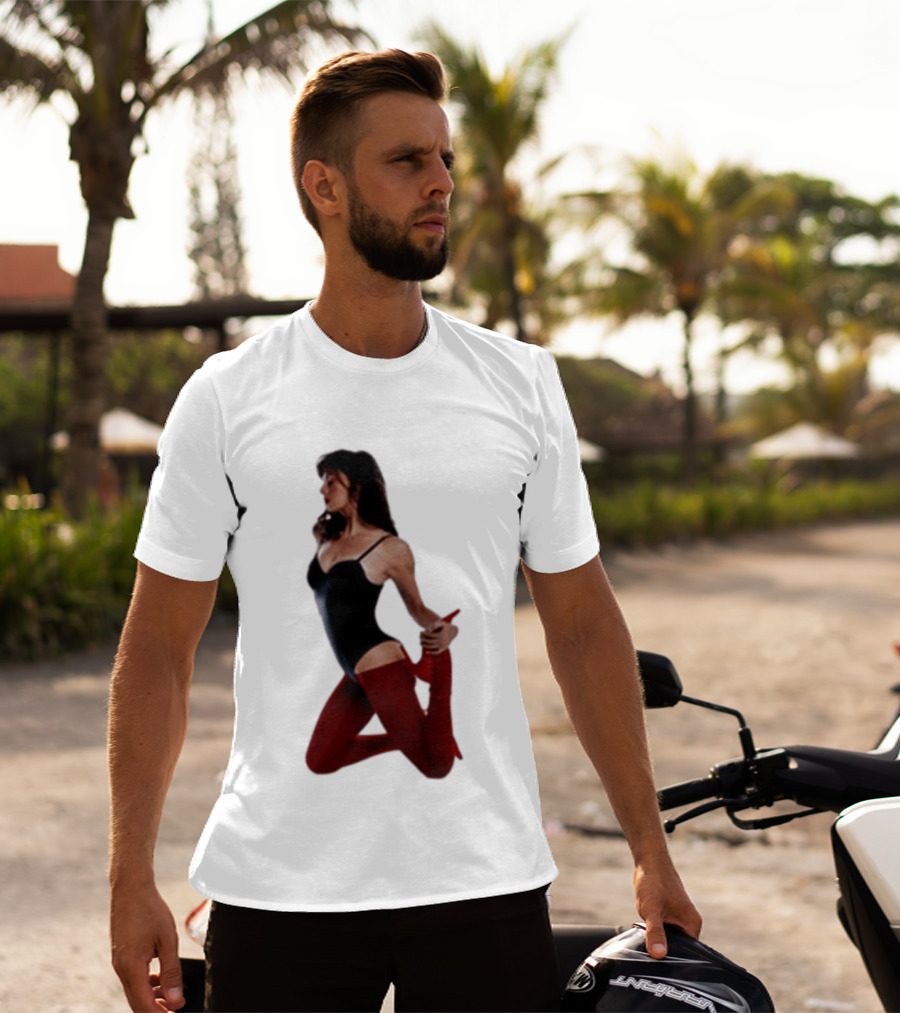 Rebecca Black Age Of The Exhibitionist Red Bodysuit And Stockings T-Shirt