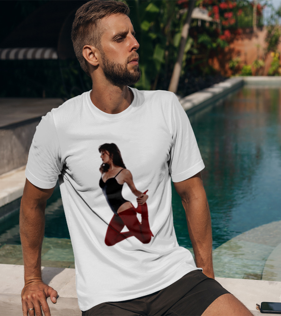 Rebecca Black Age Of The Exhibitionist Red Bodysuit And Stockings T-Shirt