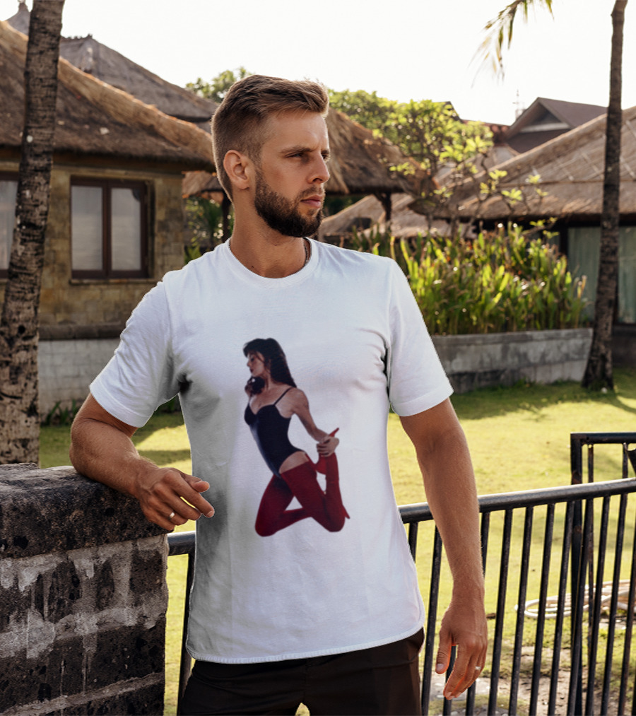 Rebecca Black Age Of The Exhibitionist Red Bodysuit And Stockings T-Shirt