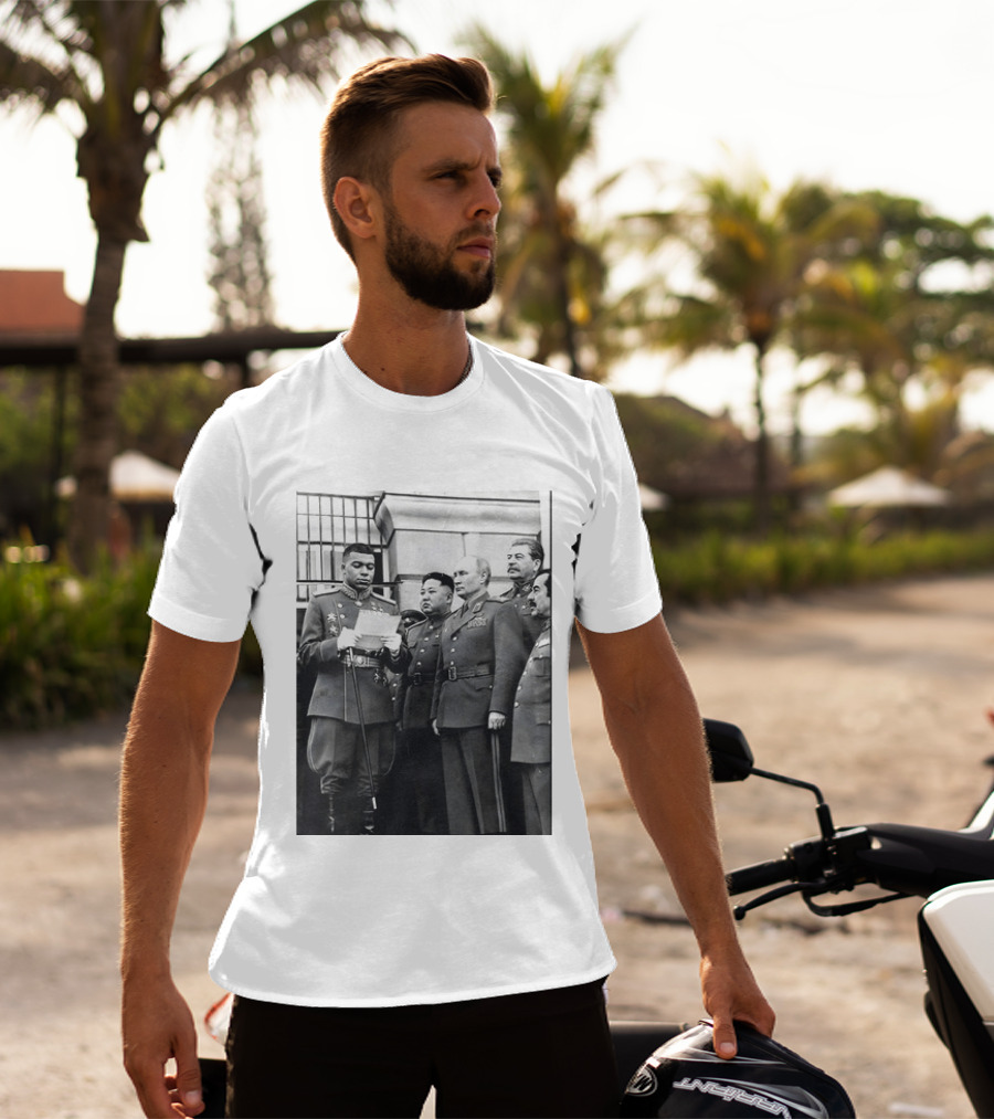 Kylian Mbappé In Historical Dictator Military Uniform Speech Photo T-Shirt