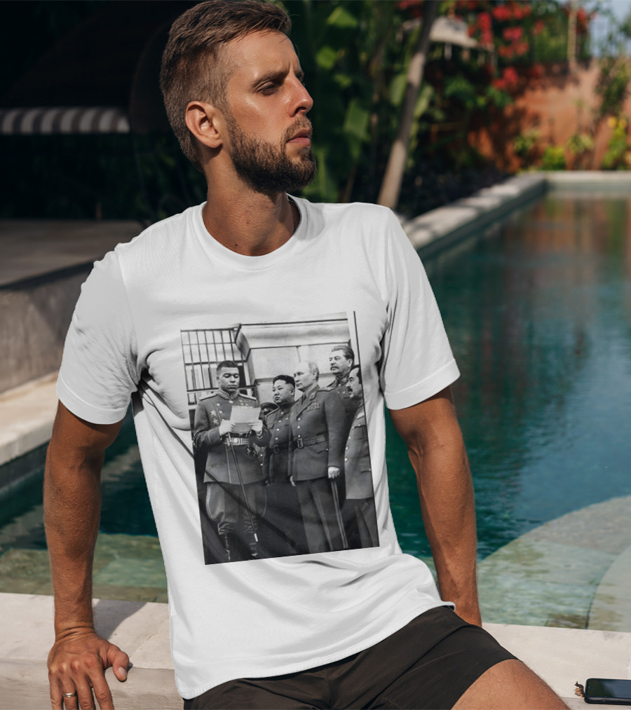 Kylian Mbappé In Historical Dictator Military Uniform Speech Photo T-Shirt