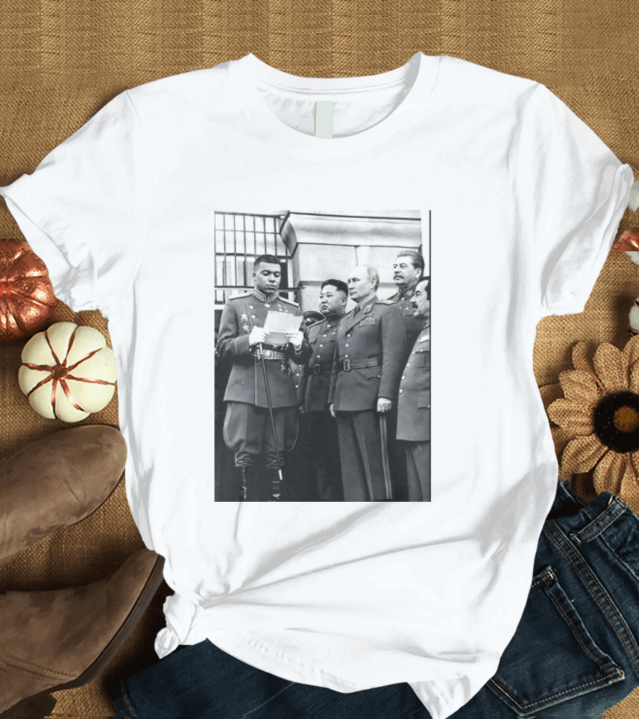 Kylian Mbappé In Historical Dictator Military Uniform Speech Photo T-Shirt