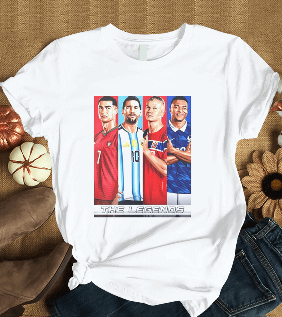 The Legends Ronaldo Messi Haaland Mbappe Football Stars T-Shirt