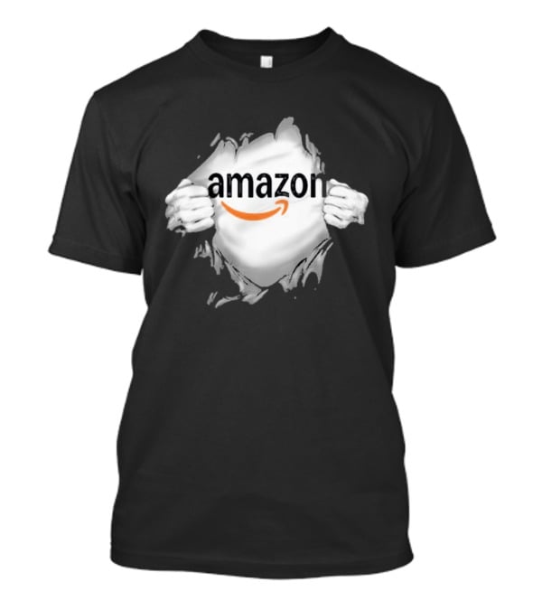 Amazon Ripped Chest Superhero Torn Employee T-Shirt